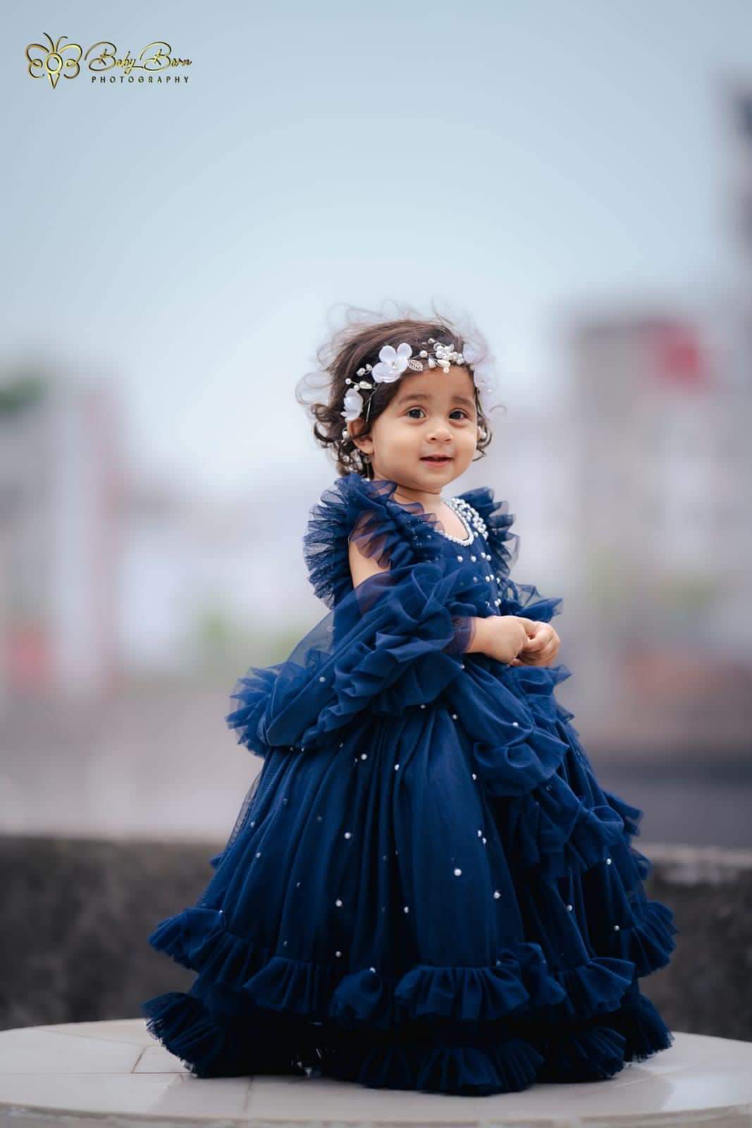 Baby Party Dress  ফেব্রিক্সঃ এসি নেট কাপড়। বডিতে পুতির কাজ করা (৩- ৭বছর)
