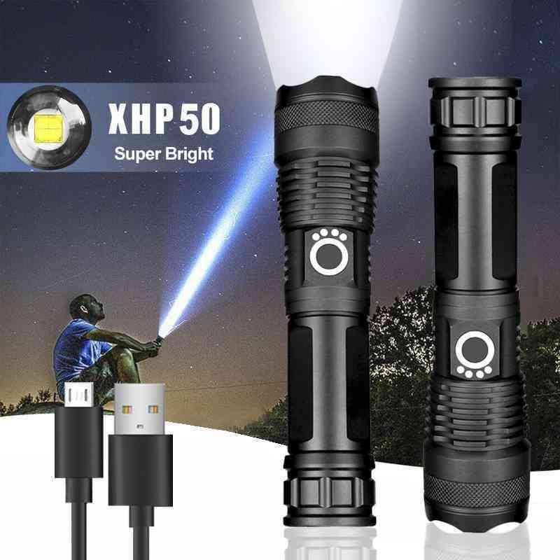 XHP50 Super Bright USB Rechargeable Torch Light