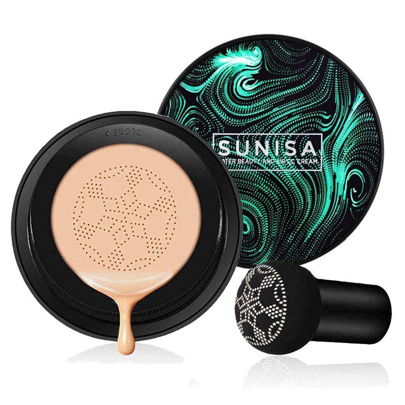 Sunisa Water Beauty and Air Cushion CC Cream with Mushroom Head Sponge
